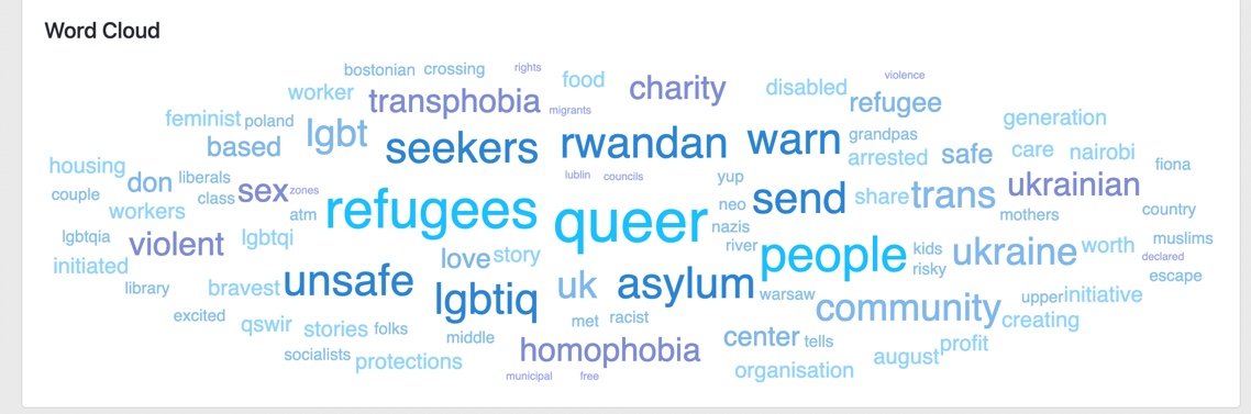 word cloud generated from the research